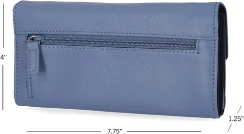 Vista 3 de Nautica Money Manager RFID - Cartera organizadora para mujer, Azul (Marine), Compacto