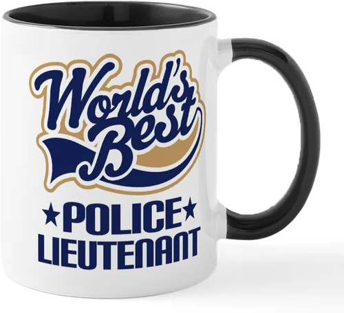 Vista 80 de CafePress Taza de café de cerámica de 11 oz (11.0 fl oz) de Police Mom