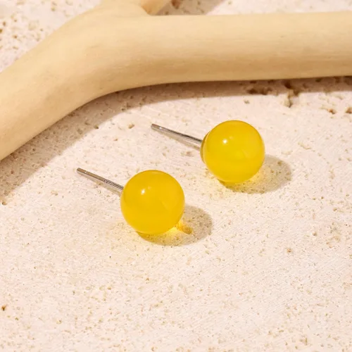 Vista 62 de Natural Stone Stud Earrings for Women 8mm Sterling Silver Genuine Gemstone Earrings Handmade Sterling Silver Crystal Stud Earrings for Women