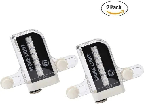 Vista 4 de Luces de rueda de bicicleta (paquete de 2) - Luces LED impermeables para radios de bicicleta - Accesorios para bicicleta - 30 patrones diferentes