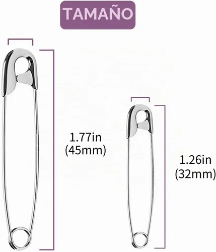 Vista 3 de 1000 piezas de alfileres de seguridad, alfileres de seguridad de 32 mm al por mayor, resistentes al óxido, paquete variado resistente, perfecto