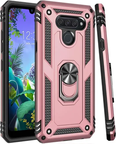 Vista 8 de Compatible con teléfono K50, [grado militar] soporte magnético de anillo de coche soporte soporte soporte protector protector (negro)