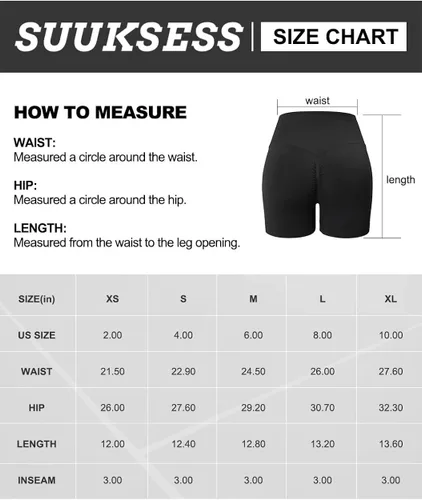 Vista 7 de SUUKSESS - Shorts deportivos sin costuras para mujer, shorts de cintura alta y con realce de glúteos para entrenamiento
