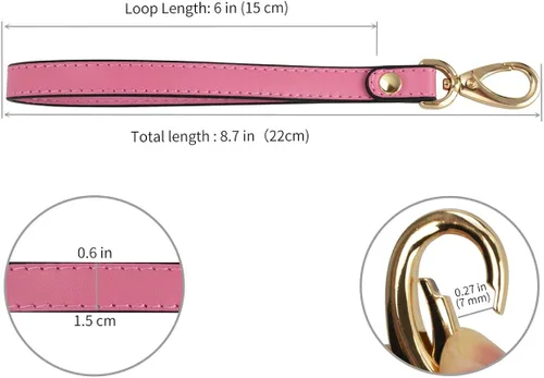 Vista 4 de Allzedream - Correa de pulsera de cuero genuino de repuesto para bolso de mano con llave