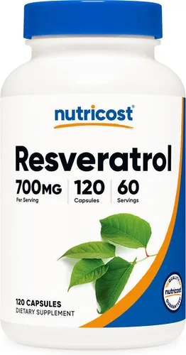 Vista 5 de Nutricost Resveratrol 0.017 onzas; 120 Cápsulas – 50% Trans-Resveratrol, 1