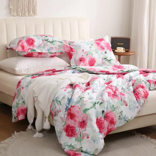 Vista 11 de JSD Juego de edredón Queen con estampado floral bohemio