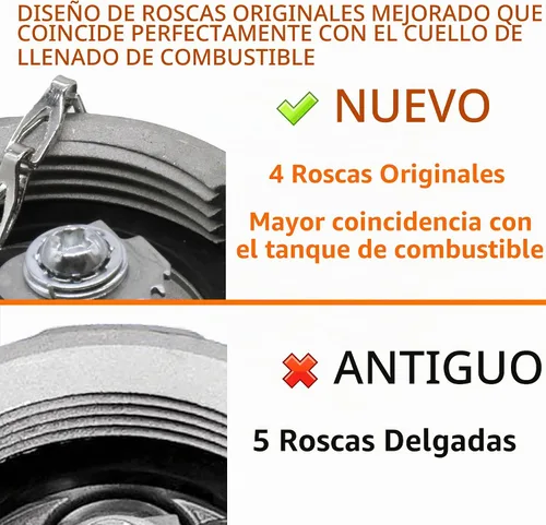 Vista 6 de Fokes (1 PIEZA) Tapa de combustible de diésel con bloqueo de 2 1/4" (Ø57.6±0.3mm) Compatible con camiones semi MD International, remolques