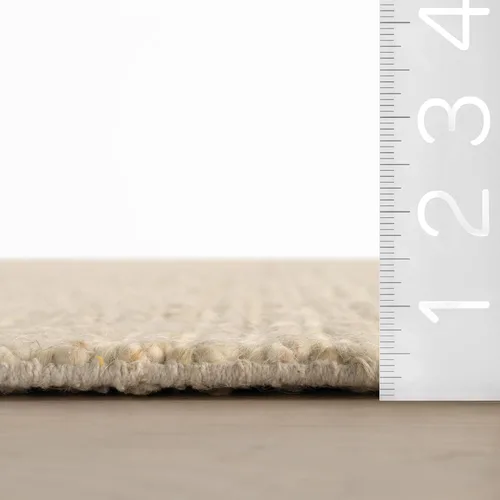 Vista 3 de Dash & Albert Hades Soumak Jute Rug, 2' X 3', Ivory Solid