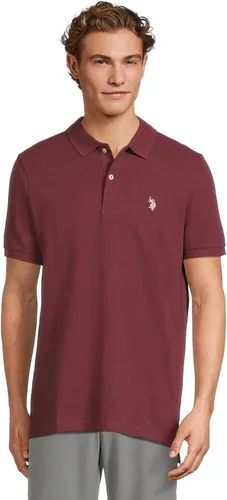 Vista 61 de Polo de piqué de algodón sólido para hombre con pequeño Pony Gris jaspeado