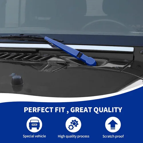 Vista 4 de RAZPOY JK Limpiaparabrisas frontal y trasero, 3 piezas, compatible con Jeep Wrangler JK JKU 2007-2017, azul