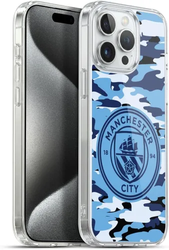 Vista 266 de Head Case Designs Funda de gel con licencia oficial del Manchester City Man City FC Blue Moon Badge Camou [protección de grado militar] compatible