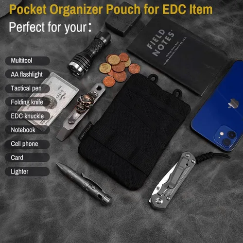 Vista 2 de VIPERADE VE1-P Organizador de bolsillo, organizador de bolsillo EDC para hombres, bolsa organizadora EDC bolsa para herramientas con 5