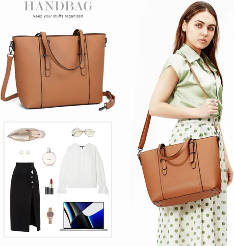 Vista 6 de Bolsas estilo cartera y bolsos estilo tote y de hombro para mujer con asa superior.