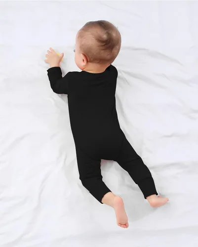 Vista 7 de GUISBY Mameluco sin pies para bebé, pijama de rayón con cremallera de 2 vías con manga larga