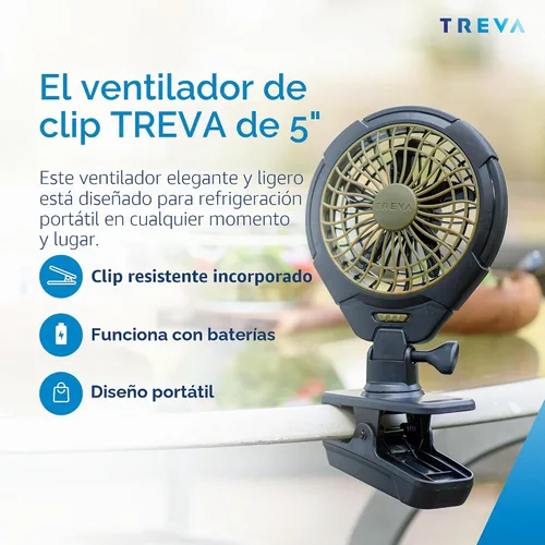 Vista 2 de O2COOL Ventilador portátil con baterías de 5 pulgadas Sí