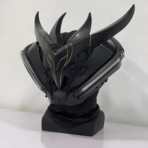 Vista 7 de Máscara LED Cyberpunk, casco futurista para cosplay, ciencia ficción