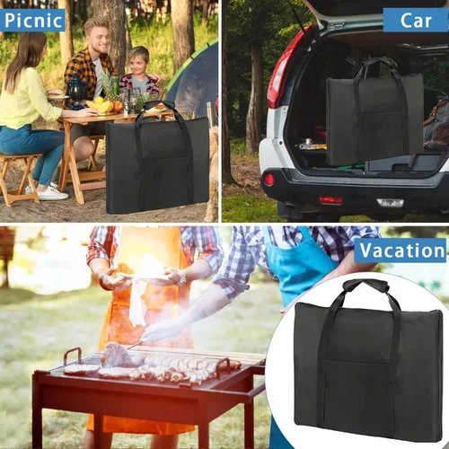 Vista 7 de Bolsa de transporte para parrilla Camp Chef SG30, SG14, FG20, MSG20, 600D impermeable a prueba de polvo, accesorios de parrilla bolsa