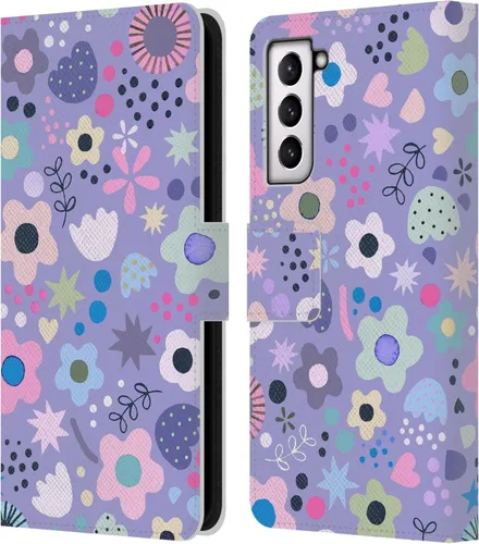 Vista 241 de Head Case Designs Officially Licensed Ninola Abstract Poppies Lilac Floral Leather Wallet Case Compatible with Samsung Galaxy A07 4G