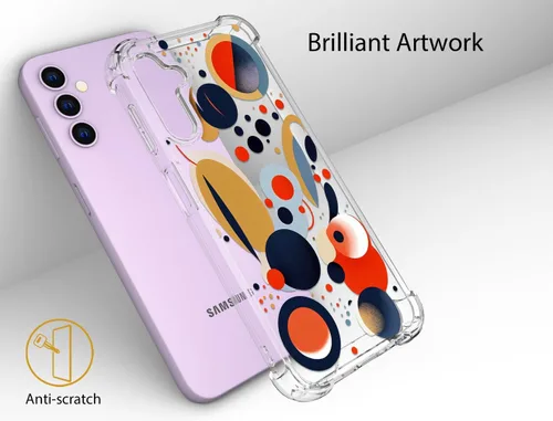 Vista 3 de Compatible con Samsung Galaxy S23 - Funda transparente para mujeres y niñas, diseño transparente (formas geométricas de arte abstracto)