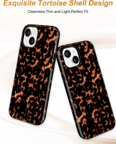 Vista 296 de Jusy Funda compatible con MagSafe con estampado de caparazón de tortuga marrón para iPhone 7/8/SE, cubierta protectora de TPU suave magnética