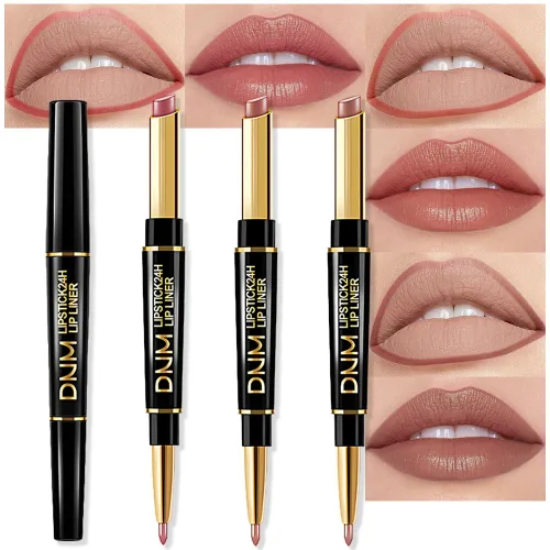 Vista 27 de evpct Juego de 1 lápiz labial y delineador de labios rojo rubí para mujer, kit mate con delineador de labios, manchas de labios duraderas