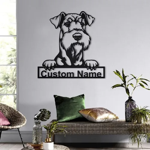 Vista 7 de Letrero de madera personalizado de perro Airedale Terrier Letrero de madera personalizado Airedale Terrier Airedale Terrier divertido Regalo
