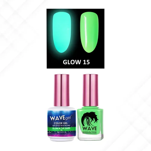 Vista 5 de Wavegel WAVEGEL - Juego de gel y esmalte de uñas a juego - Brilla en la oscuridad - # 01
