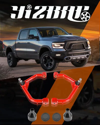 Vista 6 de YIZBAP 2 brazos de control superiores delanteros con rótula para RAM 1500 2WD 4WD 2006-2023, suspensión de elevación de 2-4 pulgadas, brazos