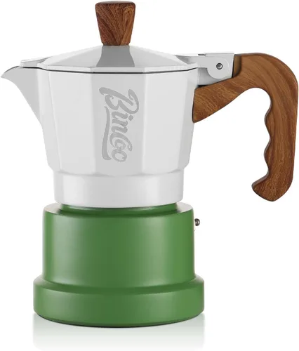 Vista 16 de Estufa para máquina de café expreso, olla de camping Moka de 2 tazas/4.1 fl oz, cafetera italiana de café expreso, fácil de usar (negro)