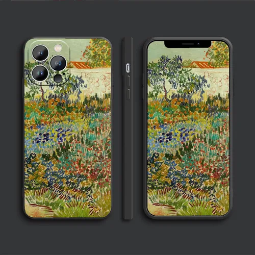 Vista 4 de Van Gogh Art - Funda para iPhone 13 Pro Max, diseño de jardín floreciente con camino, funda delgada a prueba de golpes para iPhone 13 Pro Max