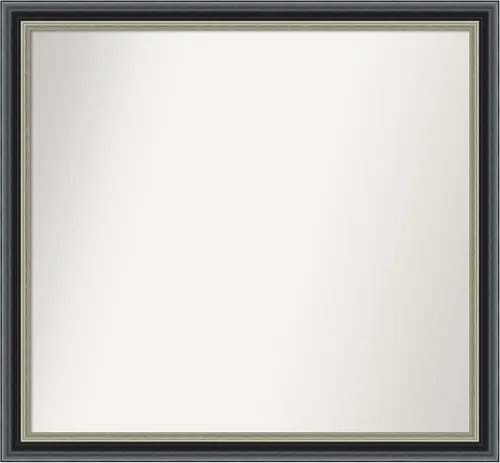 Vista 244 de Amanti Art Espejo de baño negro para sobre el fregadero, 23 x 23 pulgadas, espejo cuadrado negro Ashton, marco de madera tradicional mediano, se