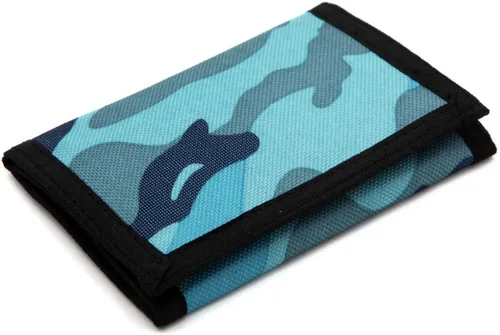 Vista 14 de Cartera RFID de camuflaje, billetera de nailon triple para hombres, mini monedero triple con cremallera para niños, Compacto 025-DV DS