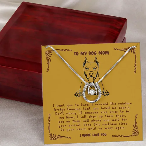 Vista 7 de Dogo Argentino Dog Mom Memorial Present, Best Dog Mom Necklace, Fur Mom Message Card for Mother's Day, Pet Portrait Necklace, Dog Lover