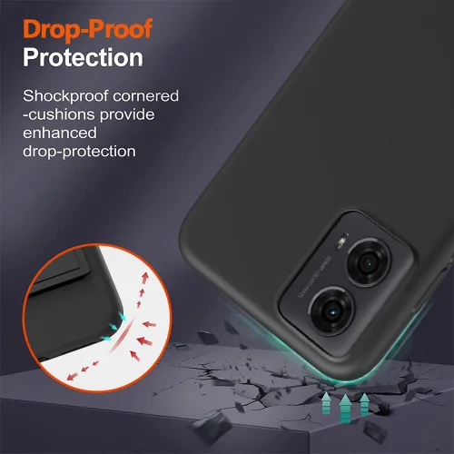 Vista 6 de Compatible con Motorola Moto G24 4G / G04 4G /G04S / E14 4G Funda de teléfono con protector de pantalla de vidrio [3 formas de soporte] Soporte