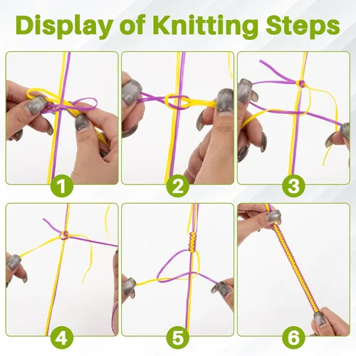 Vista 4 de RAINFLOW Kit de cuerda de cordón de plástico – Kit de fabricación de cordón, cordón de plástico para hacer pulseras, hacer tejido para manualidades