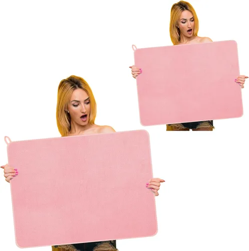 Vista 8 de Hushee Paquete de 2 tapetes extra grandes para secar platos, de microfibra, absorbentes, para secado de platos, tapetes escurridor de platos de gran