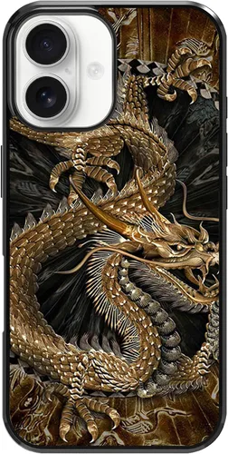 Vista 63 de Funda para iPhone Air - Funda de teléfono con patrón de dragón dorado chino - Funda de TPU con protección de absorción de impactos