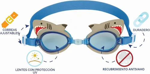 Vista 4 de Stephen Joseph Kids' Swim Goggles with Adjustable Strap Anti Fog Waterproof Swimming Pool Beach Goggles Axolotl