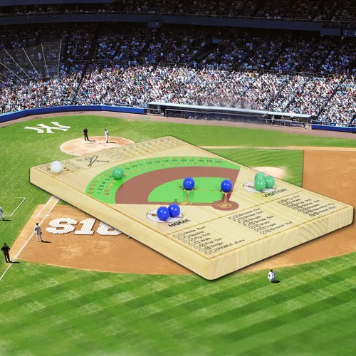 Vista 6 de Juego de mesa de dados de béisbol, dados de madera maciza y mármol, divertido juego de mesa de batalla doble para adultos, familia, fiestas