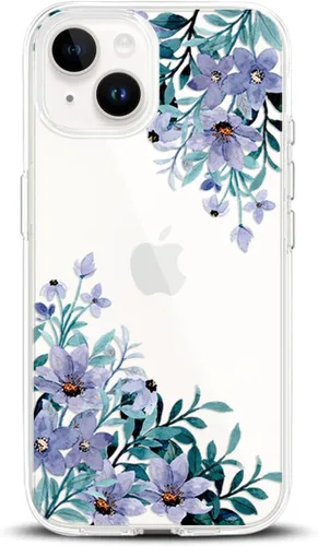 Vista 25 de Compatible con iPhone 14, funda protectora de encaje negro transparente con flores florales a prueba de golpes, parte trasera dura, delgada, bonita