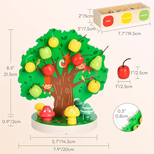 Vista 6 de Woodtoe Juguetes de habilidad motora fina para niños pequeños, juguetes sensoriales de madera Montessori para niños pequeños de 3, 4, 5, 6 años