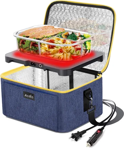 Vista 14 de Aotto Horno Portátil, Lonchera Eléctrica Calentador de Alimentos - 12V/24V/110V 3 en 1 Calentador de Alimentos para Coche - Mini Microondas Personal