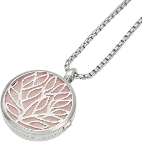 Vista 3 de TUMBEELLUWA Collar con colgante de flor y árbol de la vida collar de cristal curativo joyería de piedra hueca unisex