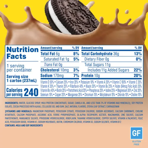 Vista 2 de Carnation Breakfast Essentials - Bebida lista para tomar sabor Cookies n' Creme en botella de 8 onzas líquidas (24 unidades, el empaque puede variar)