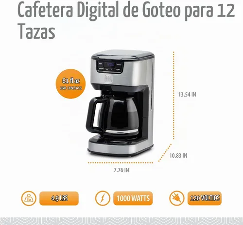 Vista 2 de Toastmaster - Cafetera digital de goteo de 12 tazas