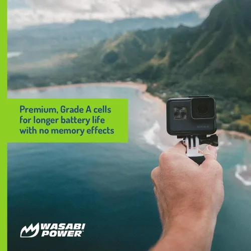 Vista 5 de Wasabi Power Batería (paquete de 2) y cargador triple para GoPro Hero 8 negro (totalmente compatible), Hero 7 Black, Hero 6 Black, Hero 5 Black