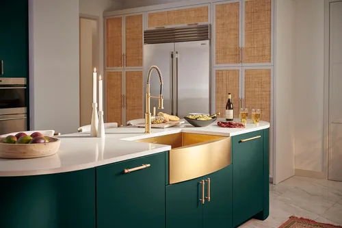 Vista 6 de Ruvati RVH9660GG - Fregadero de cocina de acero inoxidable dorado mate con esquinas redondeadas de 30 pulgadas, color dorado mate, fregadero