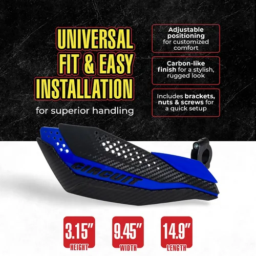 Vista 5 de Circuit Equipment - Protectores de manos universales para motocicleta Dakar - Soportes de nylon duraderos y resistentes a la intemperie - Control