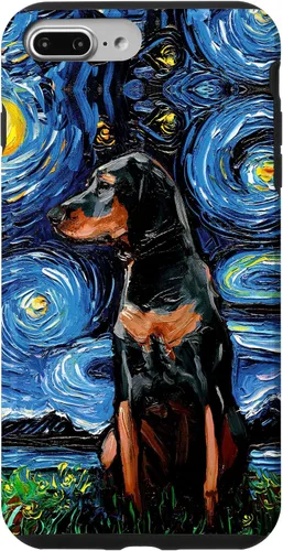 Vista 12 de Black and Tan Coonhound Starry Night Art – Dog Lover Gift Case for iPhone 17