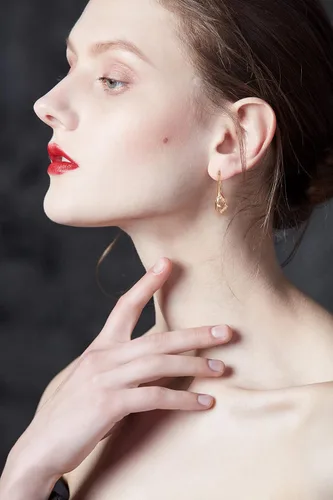 Vista 2 de Pendientes de lágrima de cristal de plata de ley S925, aretes colgantes chapados en oro para mujer